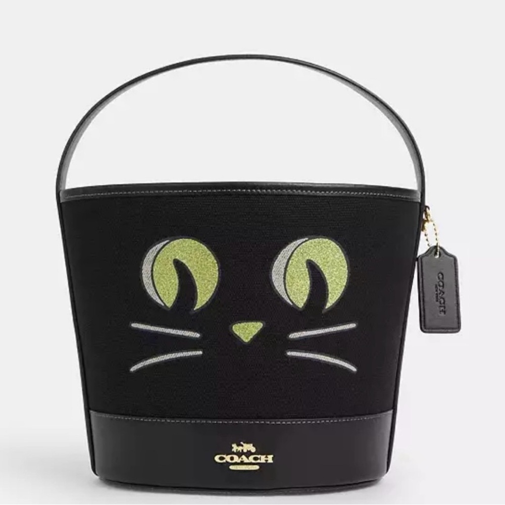 Last one! NWT Coach Outlet Trick Or Treat Bucket  Halloween Cat